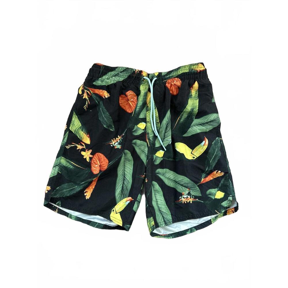 Old Navy Tropical Print Swim Trunks - Black